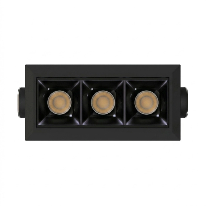 Spot de Embutir Stella Square Micro Quad. Rec. Triplo PT e Black Piano 30° IRC90 7W 3000K 50x94x46mm STL25368PTO-BP/30