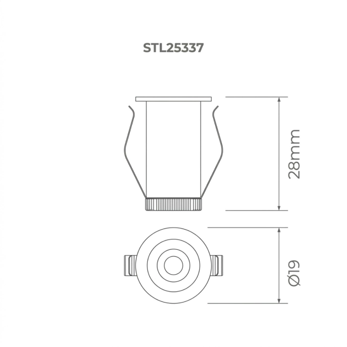 Spot de Embutir Recuado LED Móbili Micro Stella Preto 1 watt 2700K 12V IRC 90 20° 28xØ19mm STL25337PTO/27