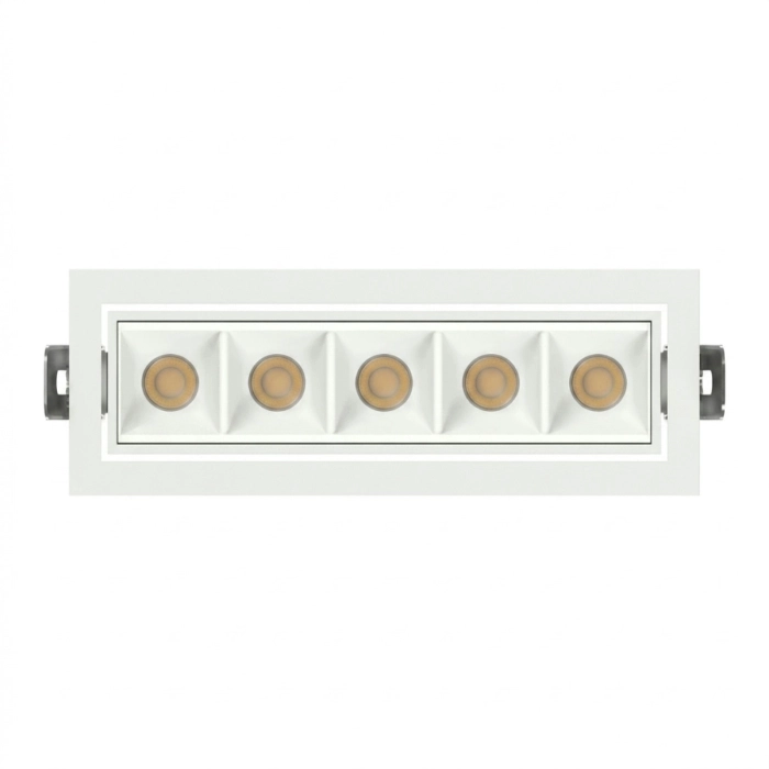 Spot de Embutir Stella Square Micro Direcional 5 Focos Branco 30° IRC90 11,5W 2700K 50x159x57mm STL25365BR/27