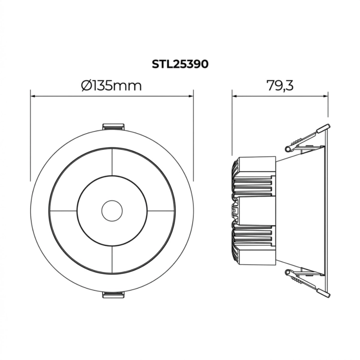 Spot de Embutir Stella Round Oficce IRC90 20 watts 4000K Ø135x79,3mm STL25390BR/40