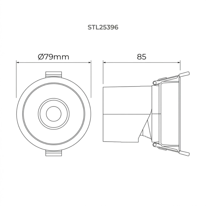 Spot de Embutir Stella Round Direcionável Recuado Branco 9W 3000K IRC90 Ø79x85mm STL25396BR/30