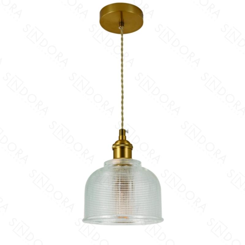 Pendente Sindora Metal Bronze e Vidro Transparente 1L E27 150x110mm DCD04036 PREN