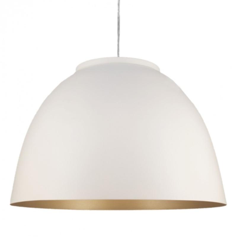 Pendente TKS Kalil Meia Esfera Branco com Interior Dourado 1L E27 Ø450x280x2000mm 1805 PREN