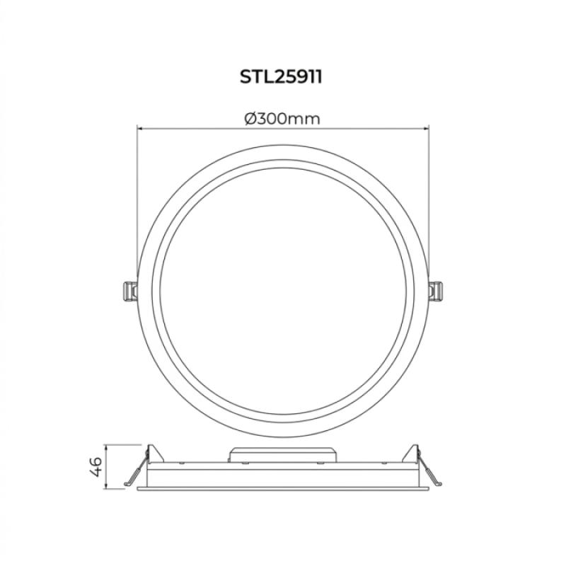 Luminária Embutir Stella Deep 24 watts 4000K Recuado Redondo 110° Ø300x46mm STL25911BR/40