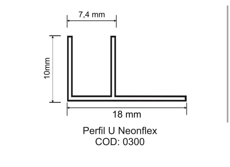 Perfil Alpertone Modelo F para Neon Flex Alumínio Anodizado Barra 2 metros 0300
