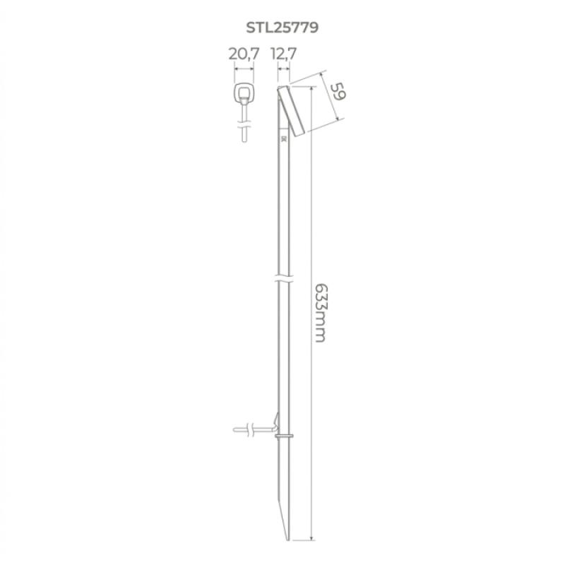 Poste Balizador Stella Preto Organik Externo 24V 1W 3000K 40° 500mm STL25779/30