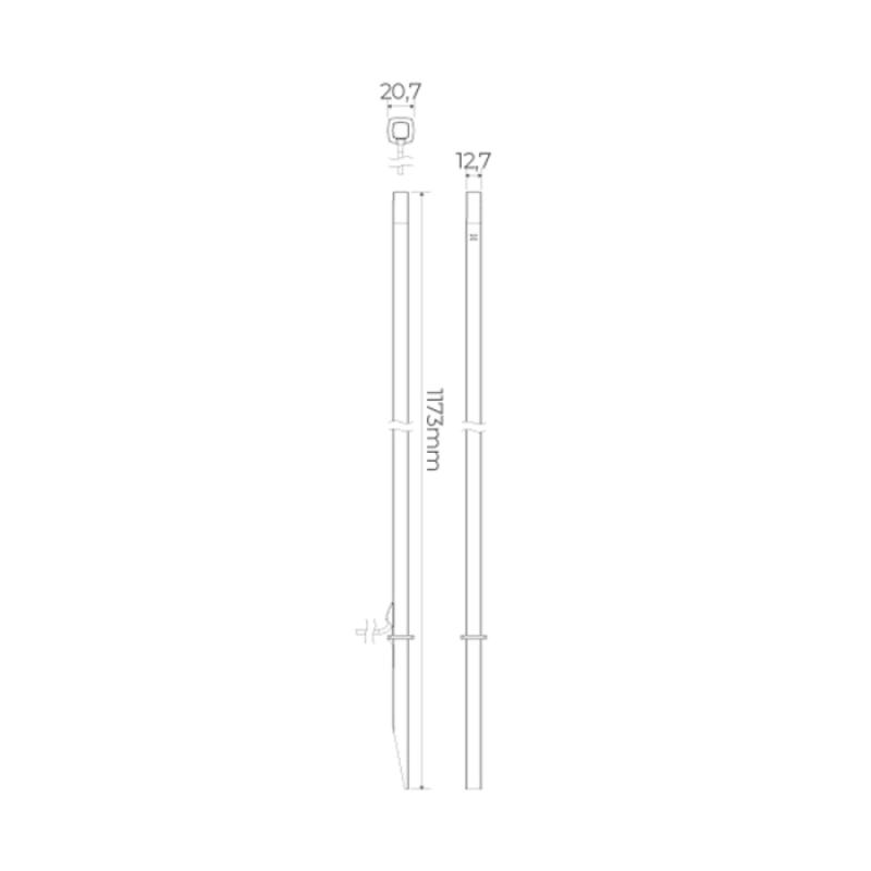 Poste Balizador Stella Preto Organik Externo 24V 0,75W 3000K 250° 1000mm STL25771/30