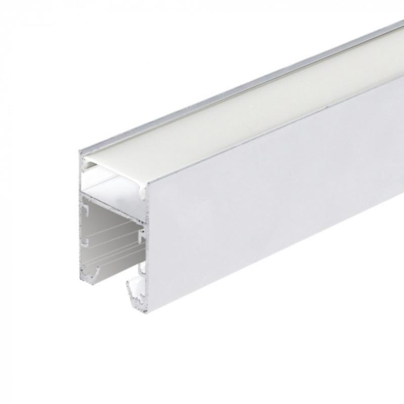 Perfil de Sobrepor Nordecor Fusy Branco 37x26mm Barra de 3 metros Alojamento para Fonte Slim 4205