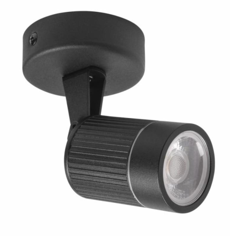 Spot LED Stella Focco Redondo 7 Watts 3000K IP65 Preto STH7701/30 PREN