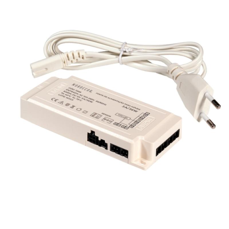 Fonte 12V Nordecor para Móveis 3A 36 watts Bivolt IP20 119x53x20mm 7209 PREN