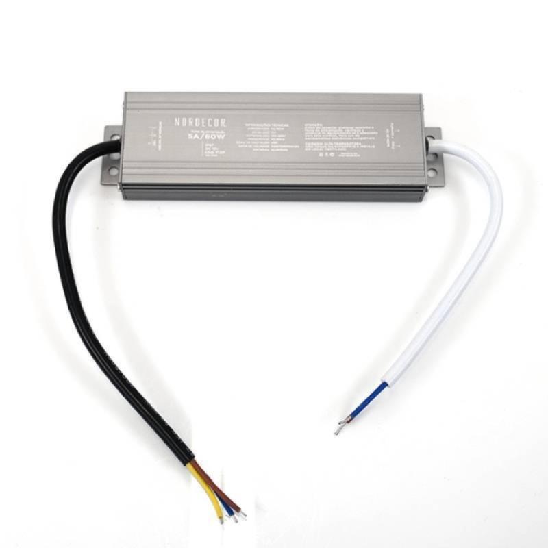 Fonte 12V Nordecor Nord IP67 Externo 5A 60 watts Bivolt 7137 PREN