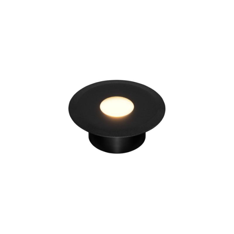 Balizador Direct Light Redondo Preto 0,5 watts 2700K Bivolt IRC90 IP66 Ø63mm DL EB2 PREN
