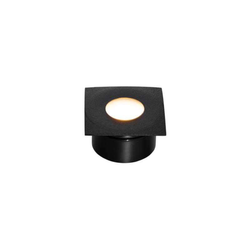 Mini Balizador Direct Light Quadrado Preto 0,5 watts 2700K Bivolt  IRC90 IP66 44x44mm DL EB4 PREN