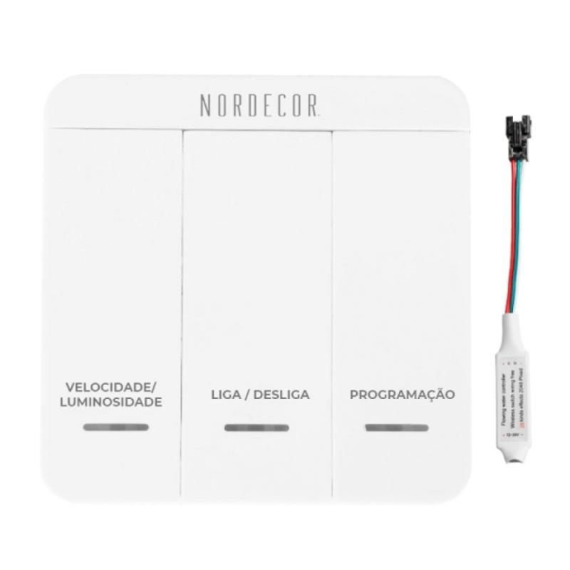 Kit Controladora Multifuncional Nordecor Para Fita Sequencial 12V 7106 PREN