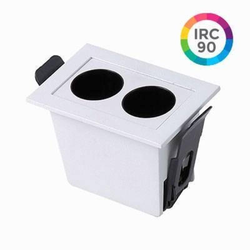 Embutido Nordecor Downlight Powerus 2 Focos 4 watts Branco e Preto 3000K IRC90 38° Bivolt 69x46x52mm 6371 PREN