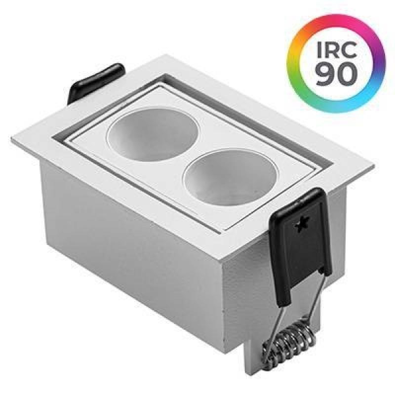 Embutido Nordecor Downlight Powerus Direcionável 2 Focos 4 watts Branco 4000K IRC90 35° Bivolt 70x52x46mm 6786 PREN