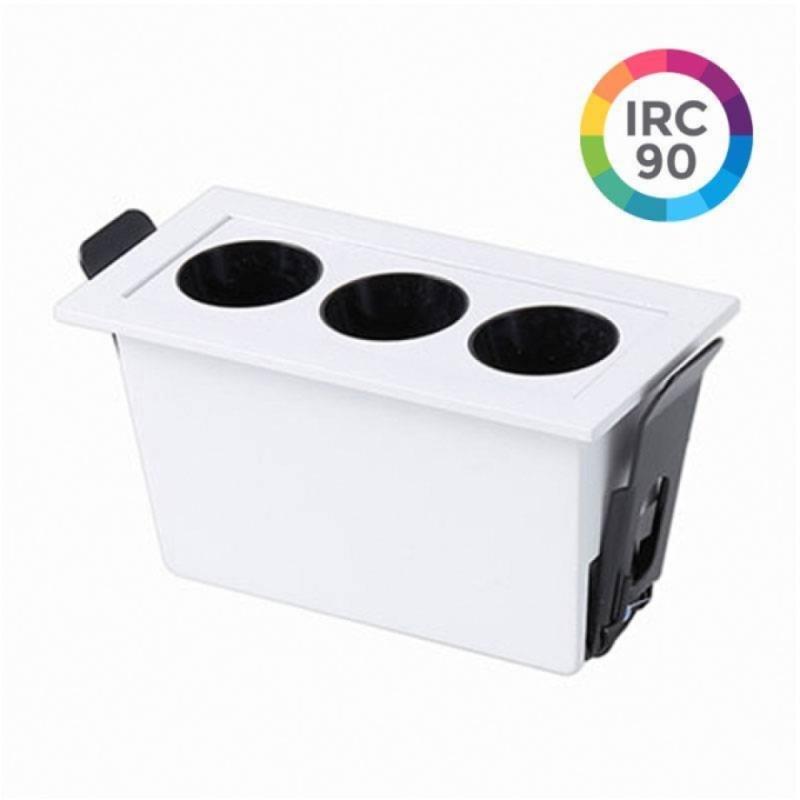 Embutido Nordecor Downlight Powerus 3 Focos 6 watts Branco e Preto 3000K IRC90 38° Bivolt 96x46x52mm 6373 PREN