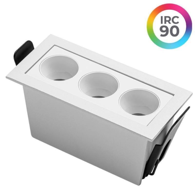 Embutido Nordecor Downlight Powerus 3 Focos 6 watts Branco 4000K IRC90 35° Bivolt 96x46x52mm 6788 PREN