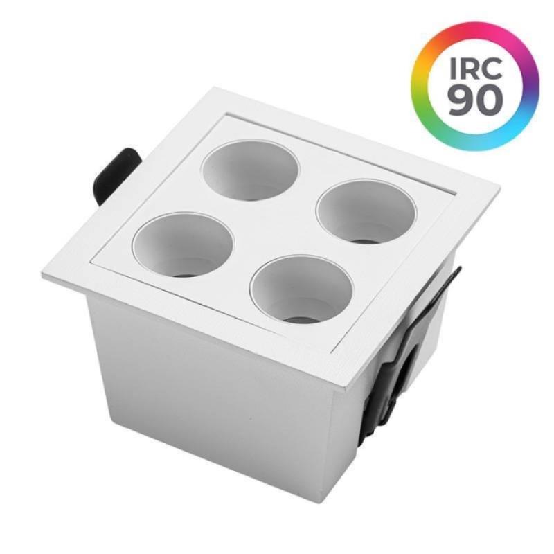 Embutido Nordecor Downlight Powerus 4 Focos 8 watts Branco 4000K IRC90 35° Bivolt 75x75x50mm 6798 PREN