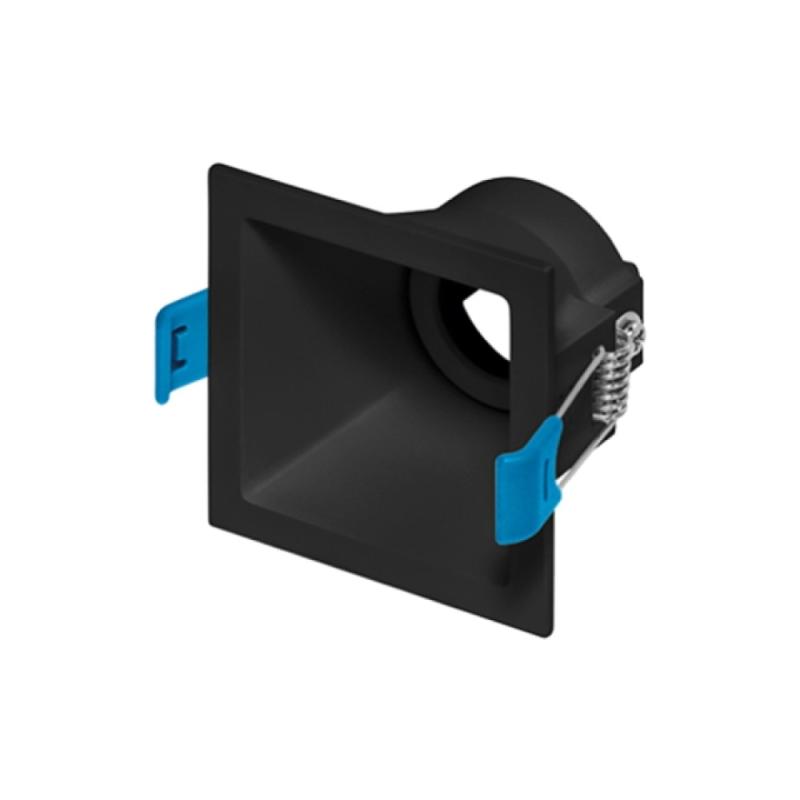 Spot Embutido Direcionável Stella Square Preto Mini Dicróica 74x74mm STH8910PTO PREN