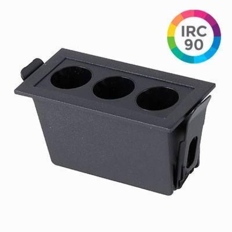 Embutido Nordecor Downlight Powerus 3 Focos 6 watts Preto 3000K IRC90 35° Bivolt 96x46x52mm 6374 PREN