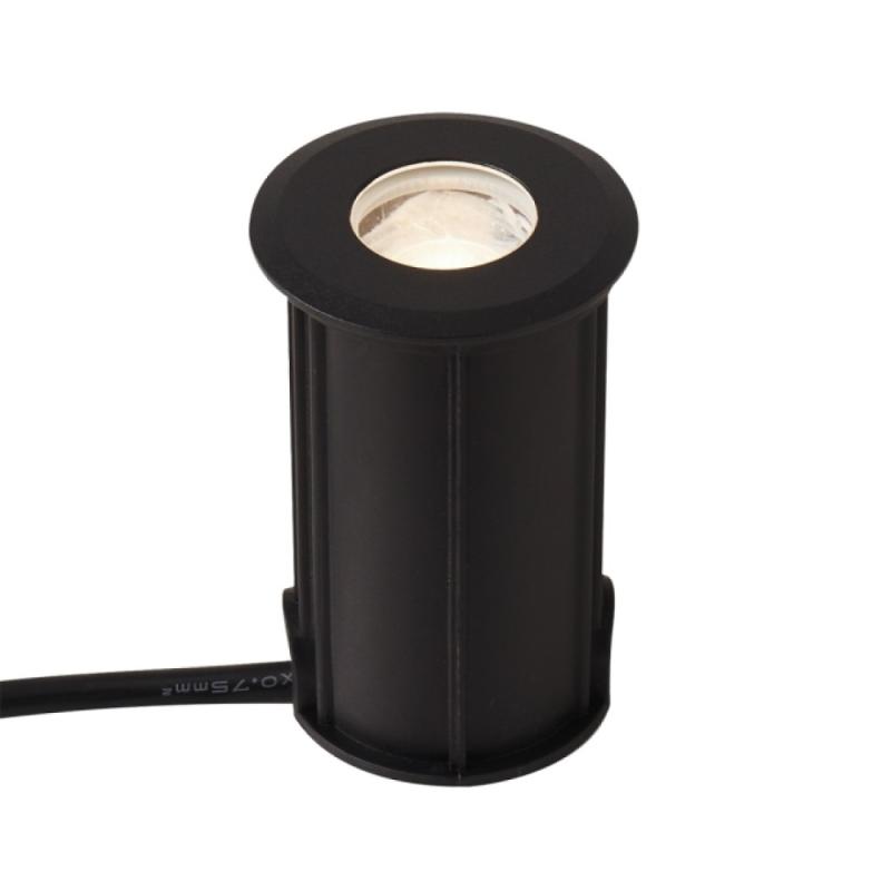 Embutido de Solo Nordecor Mies 2 watts 2700K 24V IRC97 24° IP67 Preto Ø52x80mm 6617 PREN