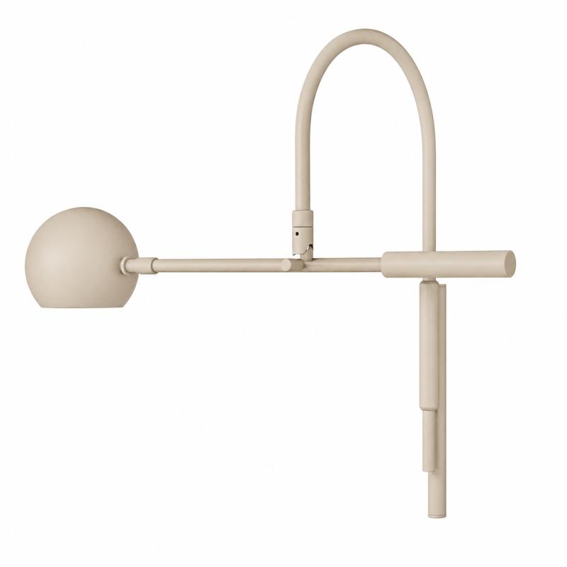 Arandela Foco Metallo Solar Cúpula Moon Acabamento BEGE c/ Plug Externo 1L GU10 541x315x481mm AR 147 