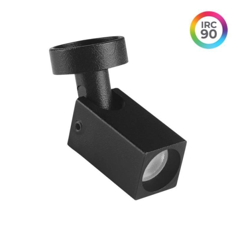 Mini Spot Nordecor Lit Sobrepor 1 watt 24V IRC90 3000K 24° Preto IP20 13x13x25mm 6983 PREN
