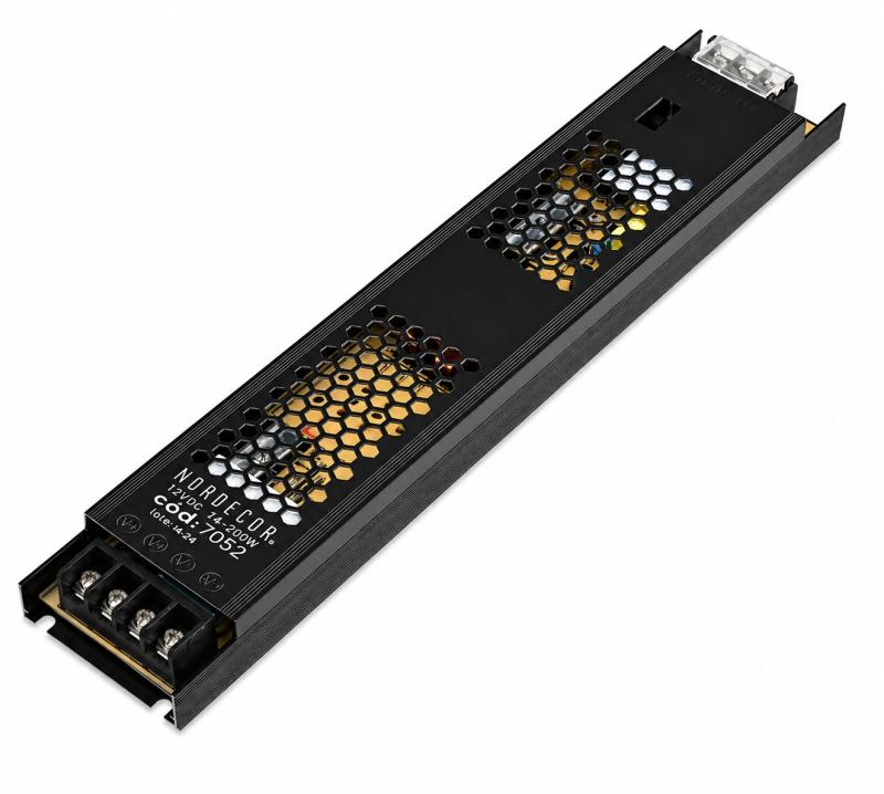 Fonte 12V Nordecor 16,7A 200 watts IP20 Bivolt 309x53x20mm 7052
