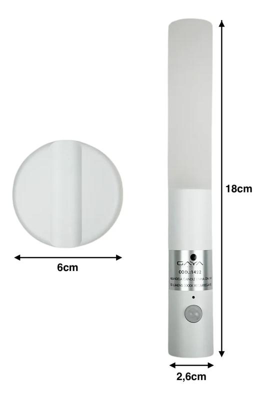 Arandela Gaya Candle 1 watt Recarregável 3000K Branco 180mm 1422 PREN