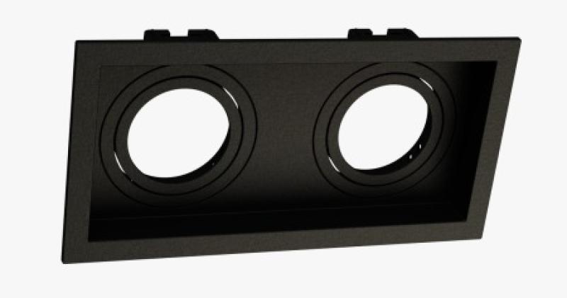 Spot Embutir Recuado Moon Duplo PAR20 Preto 245x127mm 1060296