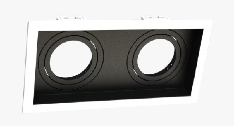 Spot Embutir Recuado Moon Duplo PAR30 Branco e Preto 320x165mm 1060543