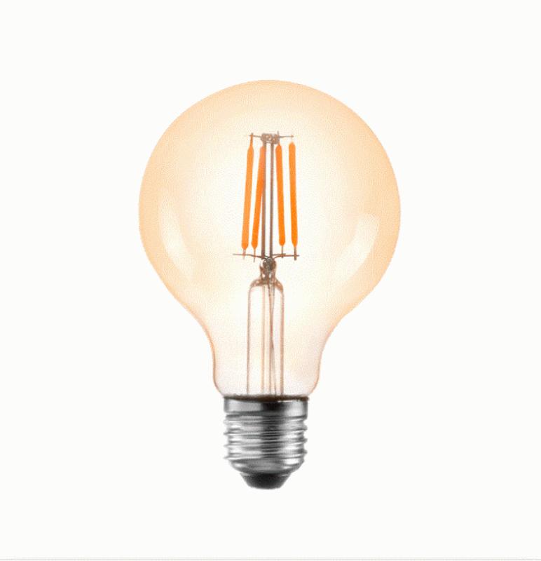 Lâmpada Filamento Led Nordecor G80 4 watts 80x120mm E27 2400K Âmbar 1049 PREN