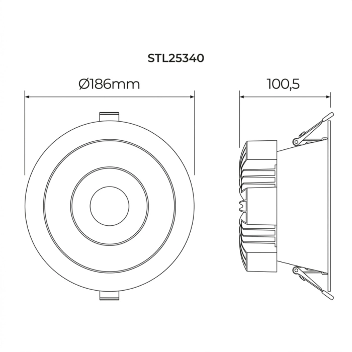 Spot de Embutir Stella Round Oficce Red. IRC90 30 watts 4000K Ø186x100,5mm STL25340BR/40 
