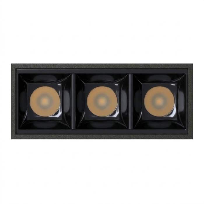 Spot de Sobrepor Stella Square Micro 3 Focos PT e Black Piano 30° 7W 3000K 70x84x35mm STL25301PTO-BP/30