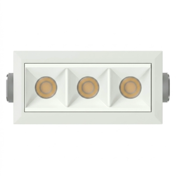 Spot de Embutir Stella Square Micro 3 Focos Branco 30° IRC90 7W 3000K 50x94x46mm STL25368BR/30