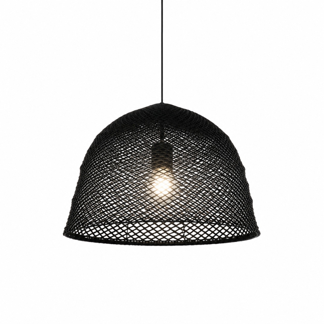 Pendente Quarto Crescente Tulum com Trama de Crochê Artesanal Ø650mm PN-1165