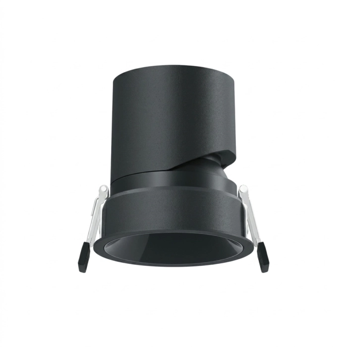 Spot de Embutir Stella Round Direcionável Recuado Preto e Cromo Negro 9W 2700K IRC90 Ø79x85mm STL25397BRPTO-CR/27
