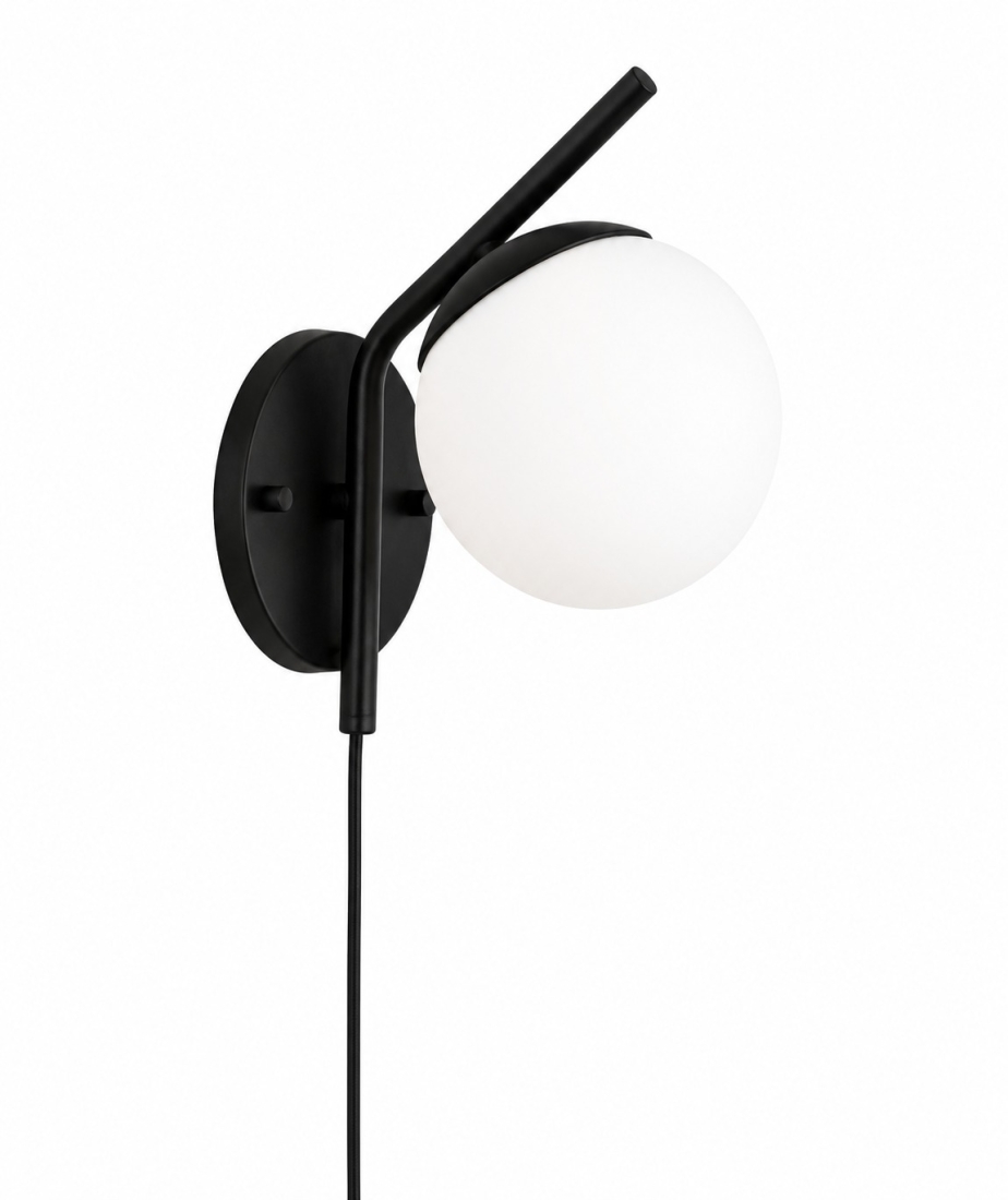 Arandela FG Iluminação Angular C/ Interruptor 1L G9 240mm Globo Ø140mm 1202/1i