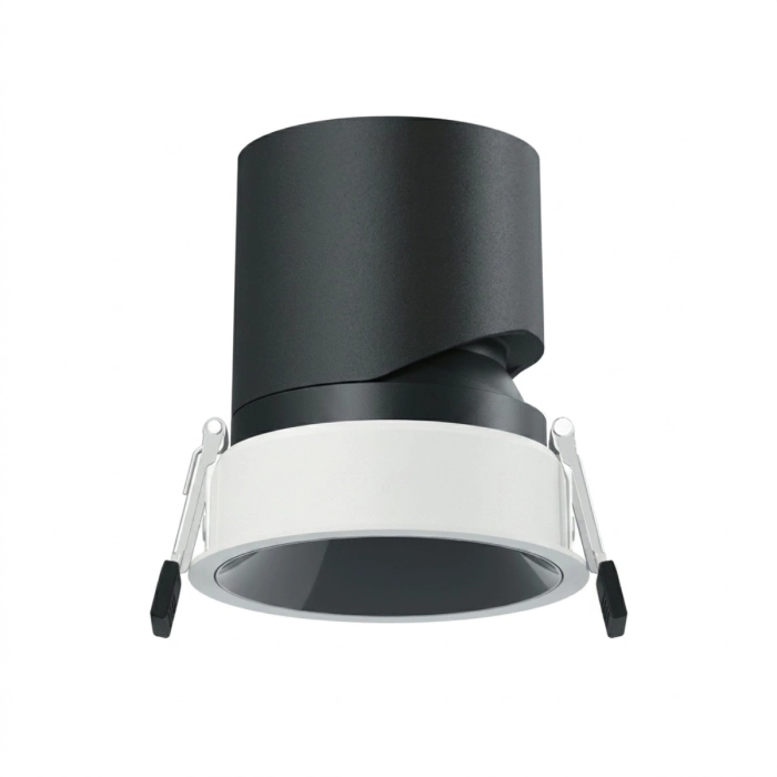 Spot de Embutir Stella Round Direcionável Recuado Branco e Cromo Negro 9W 3000K IRC90 Ø79x85mm STL25397BRPTO-CR/30