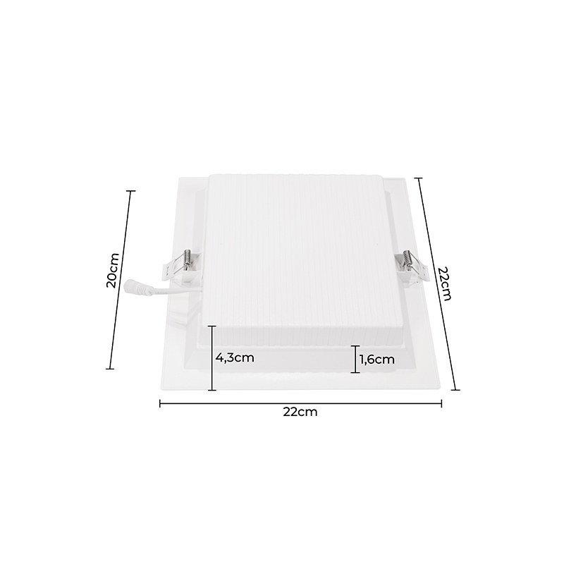 Painel Embutido Quadrado Nordecor Kais 18 watts 3000K Branco Bivolt 220x220mm 4191 PREN