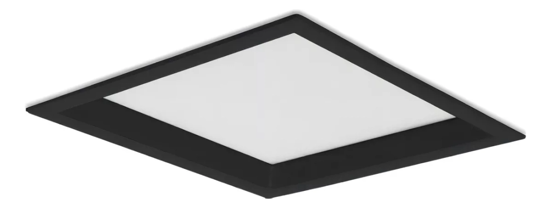 Painel Embutido Opus Recuado 18 watts 4000K Preto 220x220mm OPS 85384 PREN