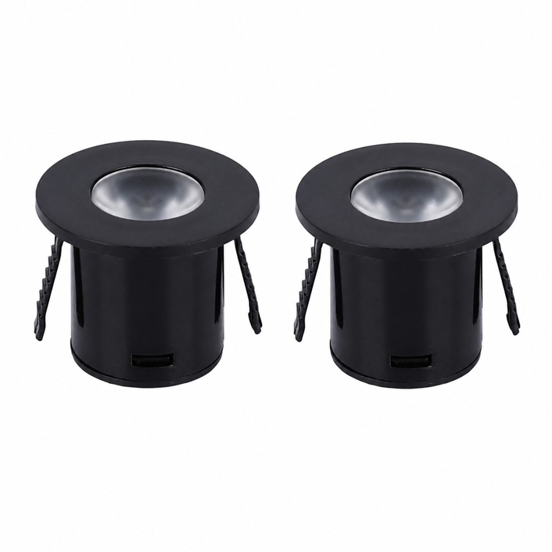 Mini Spot Embutido Nordecor Yasa Redondo 1 watts 3000K Preto c/ 2 Unidades Ø35x29mm 6328 PREN