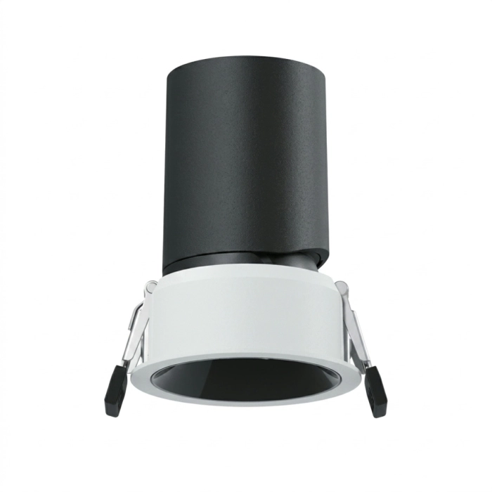 Spot de Embutir Stella Round Direcionável Recuado Branco e Cromo Negro IRC90 7W 2700K Ø59x79mm STL25399BRPTO-CR/27