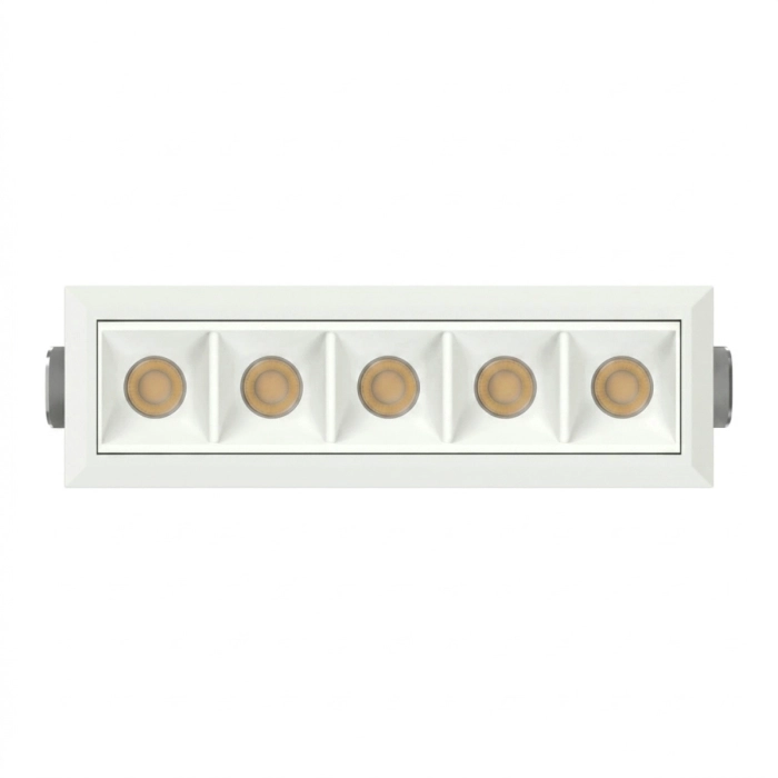 Spot de Embutir Stella Square Micro 5 Focos Branco 30° IRC90 11,5W 3000K 50x147x46mm STL25369BR/30