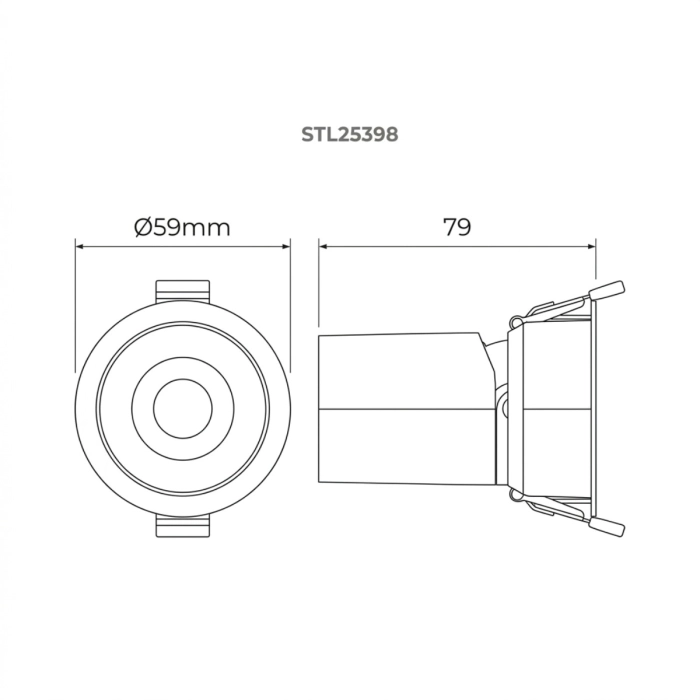 Spot de Embutir Stella Round Direcionável Recuado Branco 7W 3000K IRC90 Ø59x79mm STL25398BR/30