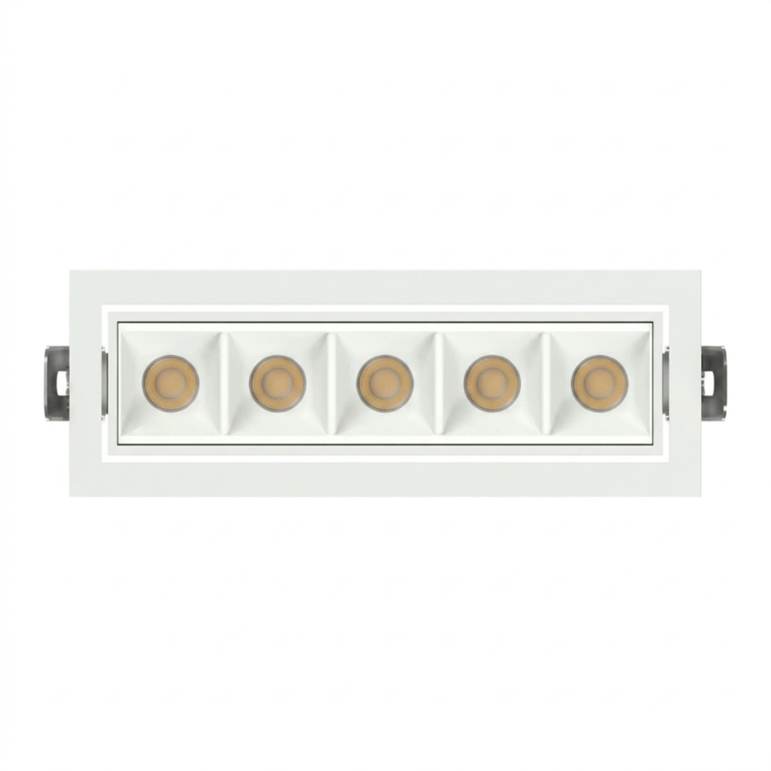 Spot de Embutir Stella Square Micro Direcional 5 Focos Branco 30° IRC90 11,5W 3000K 50x159x57mm STL25365BR/30