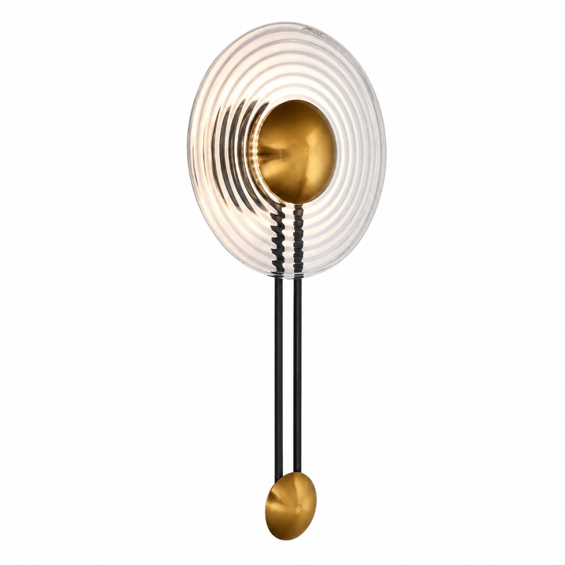 Arandela +Luz Scudo Metal e Vidro 6 watts Preto e Bronze Ø300x560mm AR-176/6.30PBRO