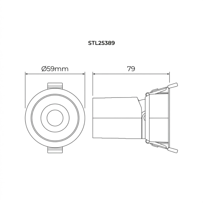 Spot de Embutir Stella Round Direcionável Recuado Branco IRC90 Ø59x79mm 15° 7W 3000K Bivolt STL25389BR/30