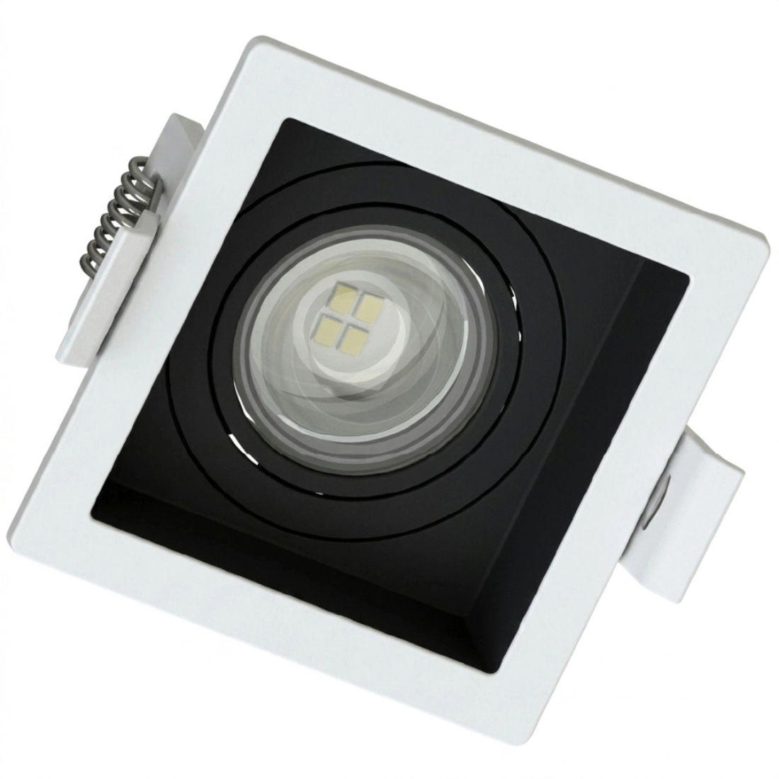 Spot Embutir Save Energy Recuado MR16 Branco com Fundo Preto 100x100x35mm SE-330.1032 PREN